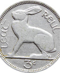 1935 3 Pingin Half Reul Ireland Coin