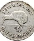 1935 Florin New Zealand Coin George V Silver