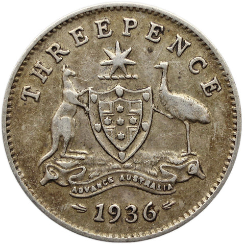 1936 3 Pence Australia Coin George V Silver