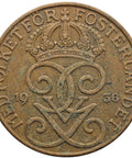 1936 5 Öre Sweden Coin Gustaf V short 6