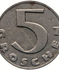 1937 5 Groschen Austria Coin