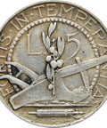 1938 San Marino 5 Lire Silver Coin