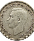 1938 Sixpence Australia Coin George VI Silver