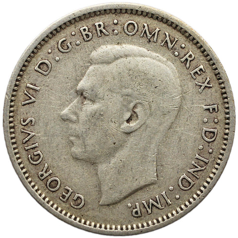 1938 Sixpence Australia Coin George VI Silver