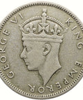 1939 Half Rupee Seychelles Coin George VI Silver