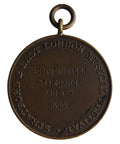 1939 Stratford and East London Musical Festival Bronze Award Medal by Pinches Dance Awarded Olive Voller