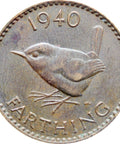 1940 1 Farthing George VI with IND IMP British Coin
