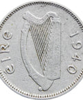 1940 Ireland 3 Pingin 1/2 Reul Coin