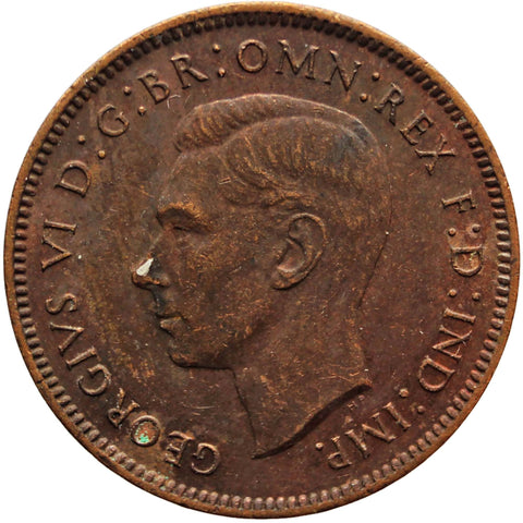 1942 1 Farthing George VI with IND IMP British Coin
