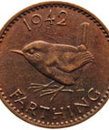 1942 1 Farthing George VI with IND IMP British Coin