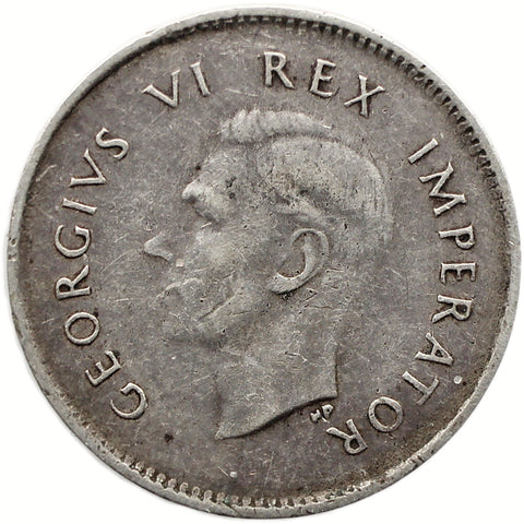 1942 3 Pence South Africa Coin George VI Silver