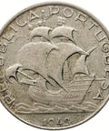 1943 2.50 Escudos Portugal Coin Silver