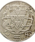 1943 2.50 Escudos Portugal Coin Silver