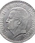 1945 5 Francs Monaco Coin Louis II