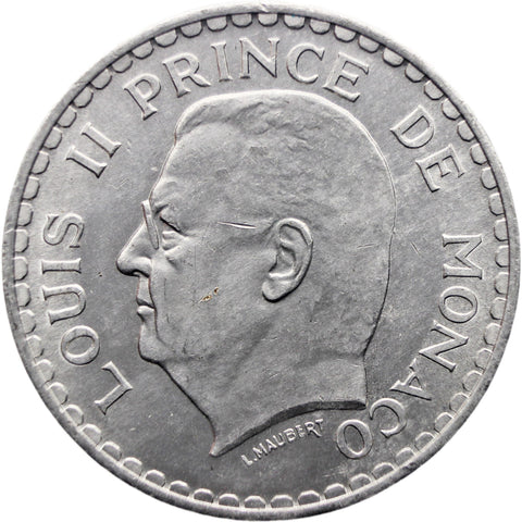 1945 5 Francs Monaco Coin Louis II