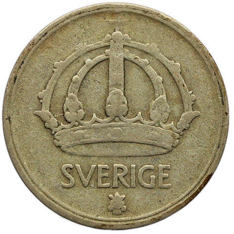 1945 G 10 Öre Sweden Coin Gustaf V Silver