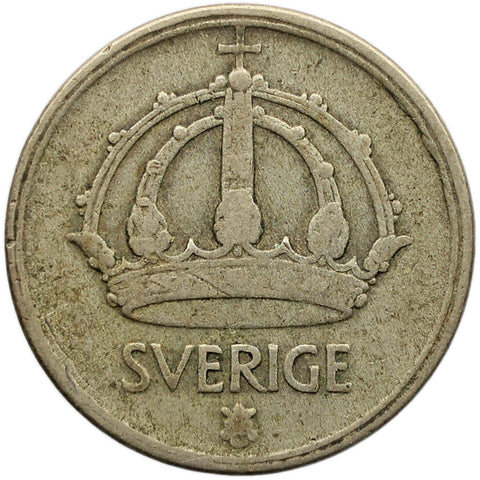 1945 G 25 Öre Sweden Coin Gustaf V Silver