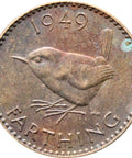 1949 1 Farthing George VI without IND IMP British Coin