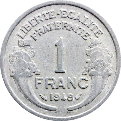 1949 1 Francs France Coin Paris Mint