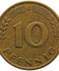 1949 10 Pfennig Germany - Federal Republic Coin Karlsruhe Mint