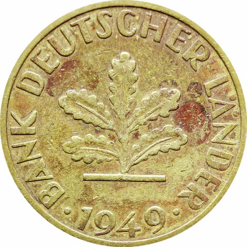 1949 5 Pfennig Germany - Federal Republic Coin Stuttgart Mint