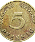 1949 5 Pfennig Germany - Federal Republic Coin Stuttgart Mint