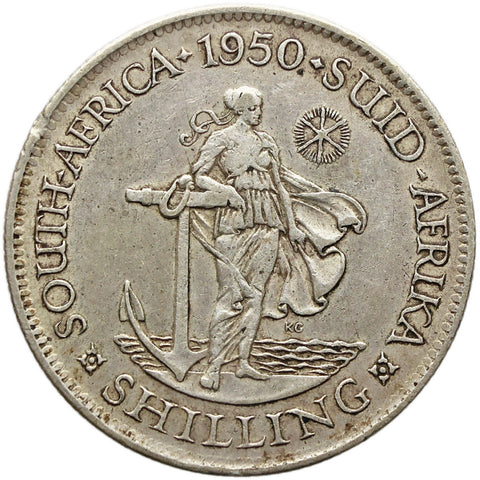 1950 Shilling South Africa Coin George VI Silver