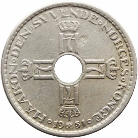 1951 1 Krone Norway Haakon VII Coin
