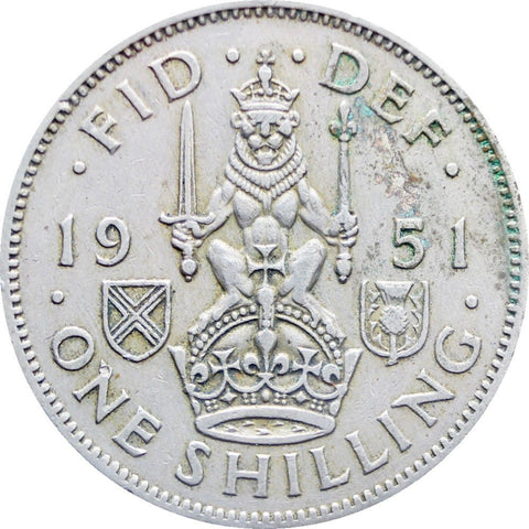 1951 One Shilling George VI British Coin