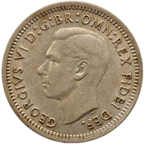 1951 PL 3 Pence Australia Coin George VI Silver