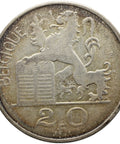 1953 20 Francs Belgium Coin French text