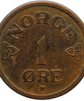 1954 1 Øre Norway Haakon VII Coin