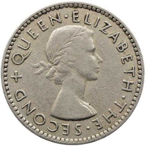 1954 6 Pence New Zealand Coin Elizabeth II