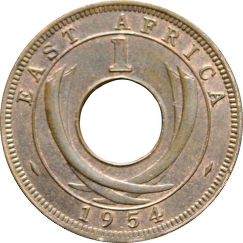 1954 One Cent East Africa Elizabeth II Coin
