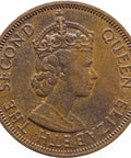 1955 5 Mils Cyprus Coin Elizabeth II 1st portrait