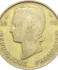 1956 25 Francs French West Africa Coin