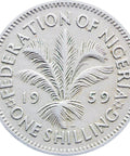 1959 One Shilling Nigeria Elizabeth II Coin