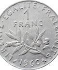 1960 One Franc France Coin