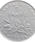 1960 One Franc France Coin