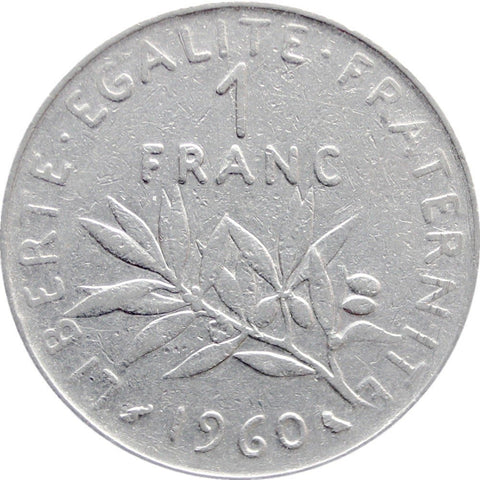 1960 One Franc France Coin