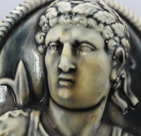 1960’s Vintage Retro Augustus Emperor of the Roman Empire Head Cameo Style Brooch Ceramic Jewellery