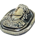 1960’s Vintage Retro Augustus Emperor of the Roman Empire Head Cameo Style Brooch Ceramic Jewellery