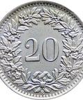1962 Switzerland 20 Rappen Coin
