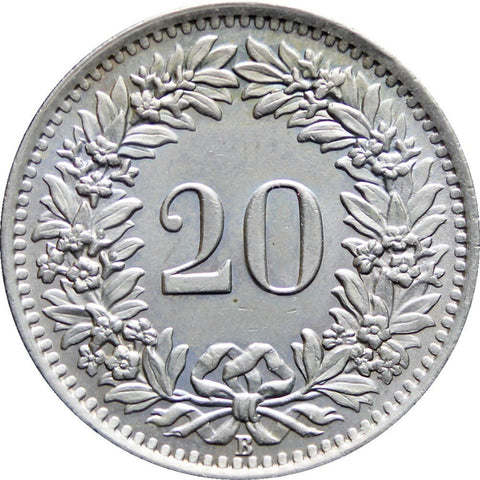 1962 Switzerland 20 Rappen Coin