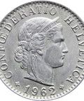 1962 Switzerland 20 Rappen Coin