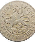 1964 Sierra Leone 20 Cents Coin Sir Milton Margai