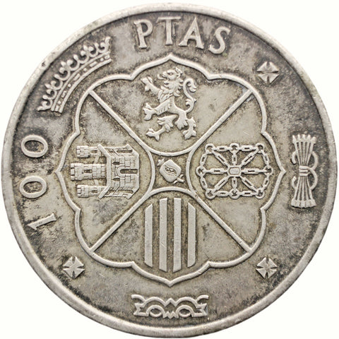 1966 100 Pesetas Spain Coin Francisco Franco Silver