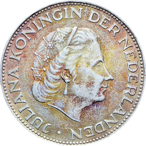 1966 2 and half Gulden Netherlands Juliana Silver Coin