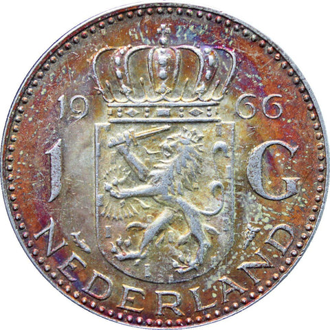 1966 One Gulden Netherlands Juliana Coin Silver