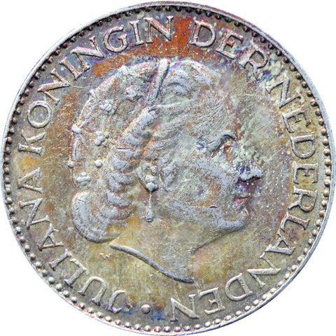 1966 One Gulden Netherlands Juliana Coin Silver